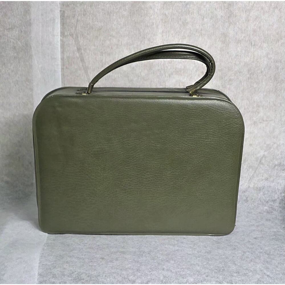 Rare Vintage 70s Olive Green Hard Shell Briefcase - Tolin Mfg Miami Made in USA